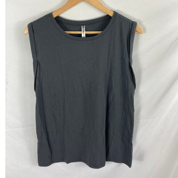 Fabletics Grey Roll Sleeve Muscle Tank Size Medium - Picture 1 of 3